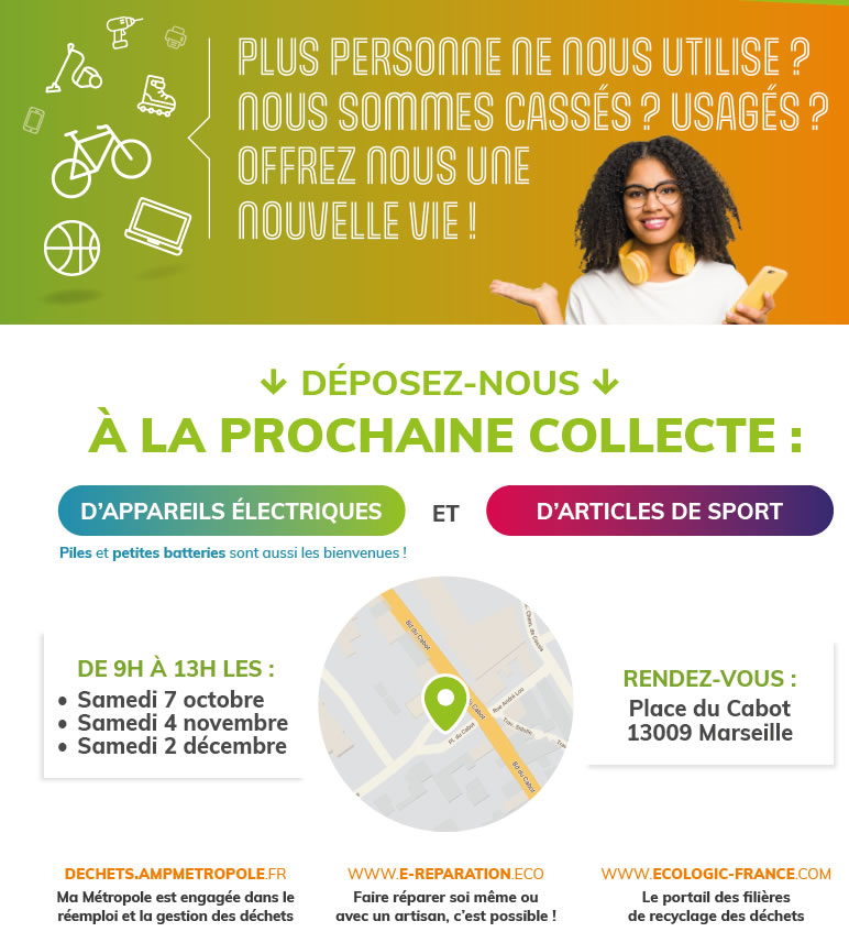 Collecte d'appareils électriques et articles de sport