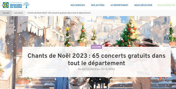 Noël : 65 concerts gratuits - Département 13