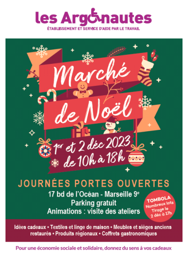Marché de Noël avec l'ADIHM et l'ESAT les Argonautes