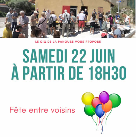 samedi 22 juin 18h30 : Fête des voisins au CIQ