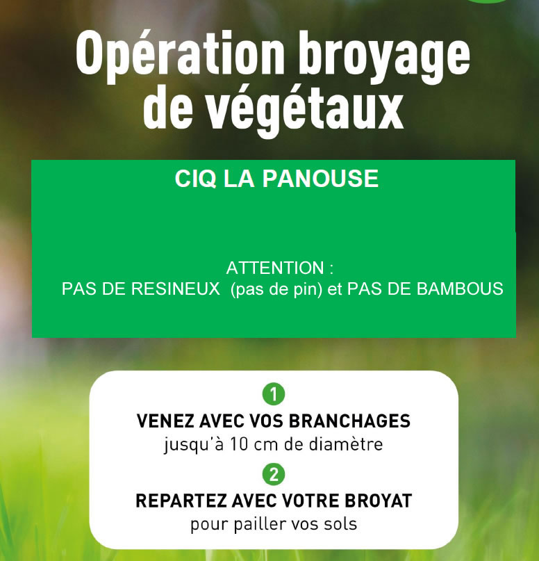 6 et 7 DECEMBRE  24 : OPERATION BROYAGE DECHETS VERTS