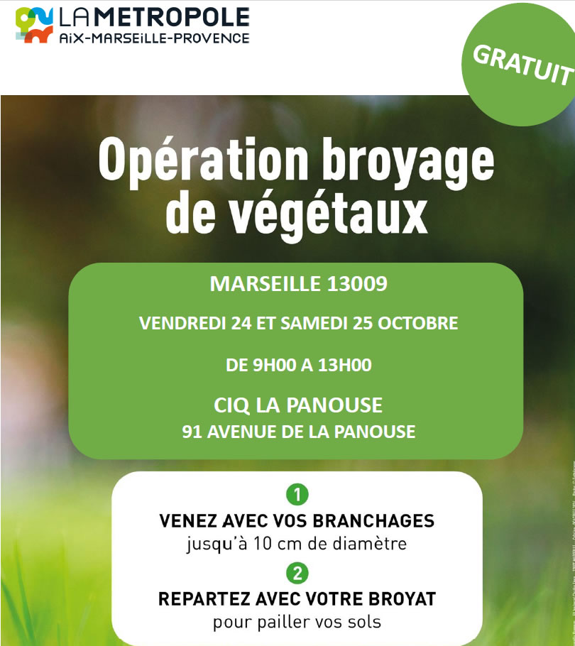IMPORTANT : opération broyage végétaux au CIQ de La Panouse