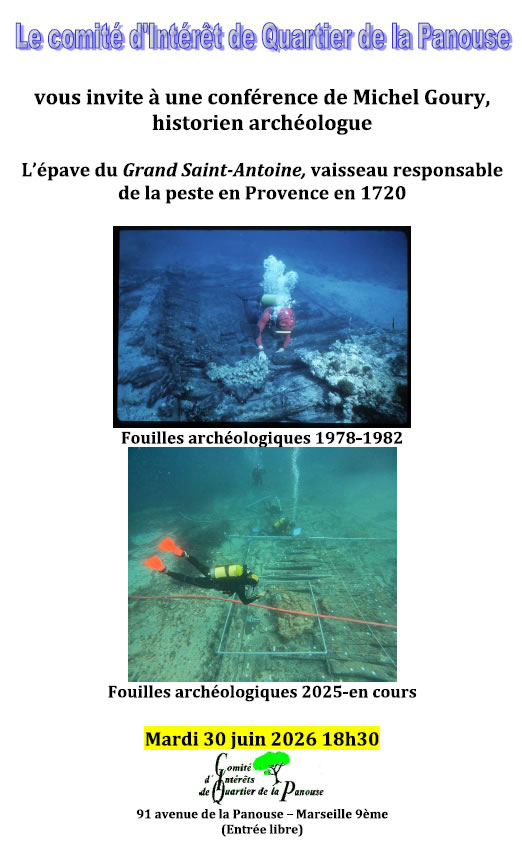 Mardi 30 juin 2026 : Conférence au Ciq : Michel Goury "L'épave Grand Saint-Antoine"