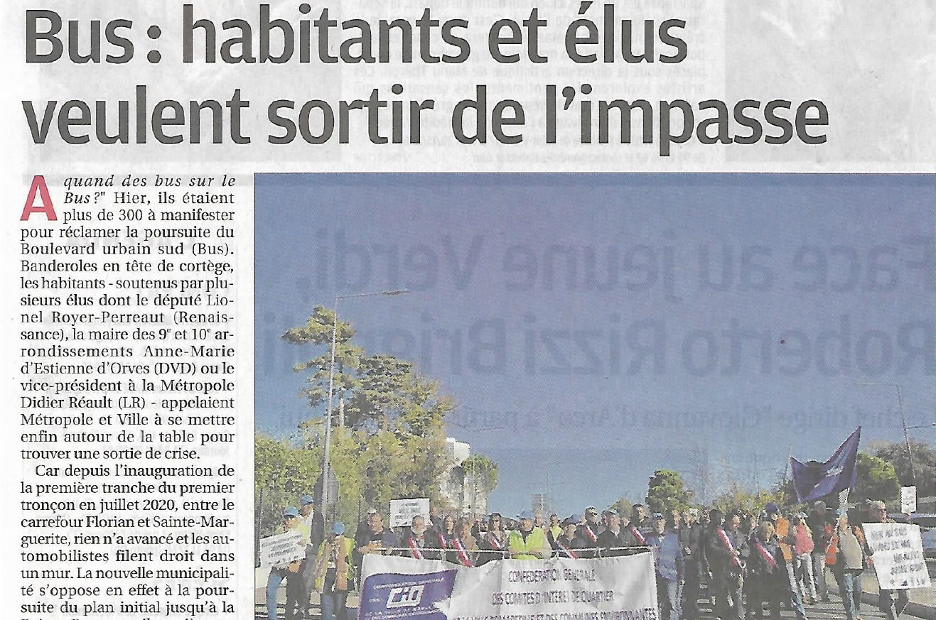 Novembre 2022 : Une manifestation pour le Boulevard Urbain Sud
